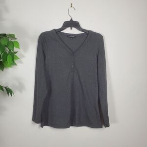 Mario Serrani Italy Women's V Neck 1/4 Button Down Super Soft Size XS